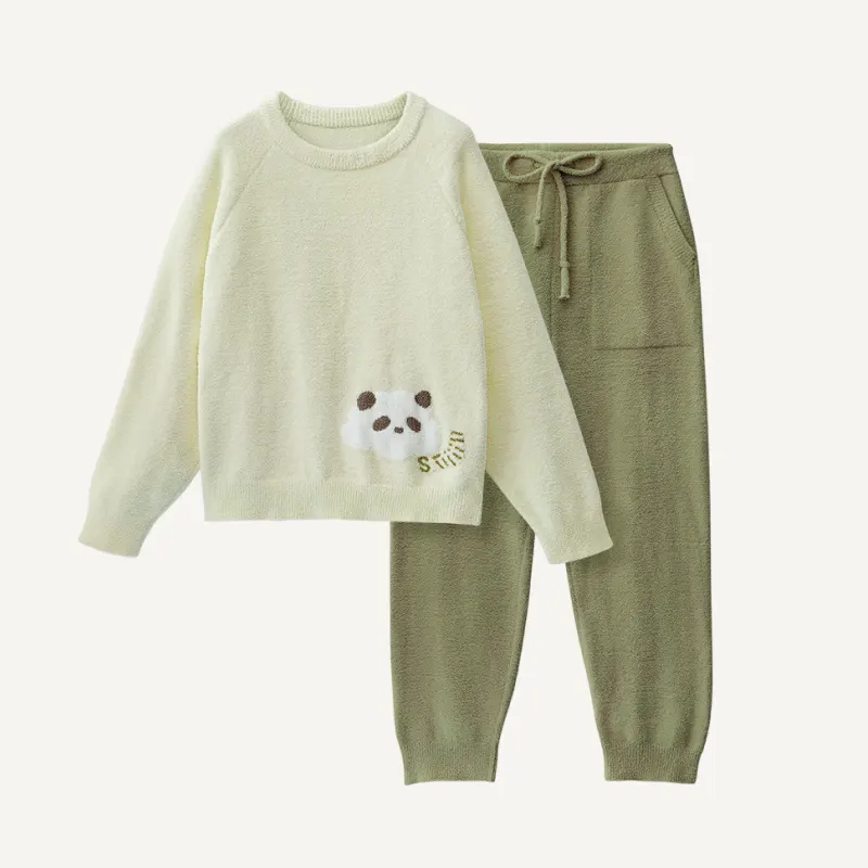 Winter Panda Graphic Cute Pajamas Sets