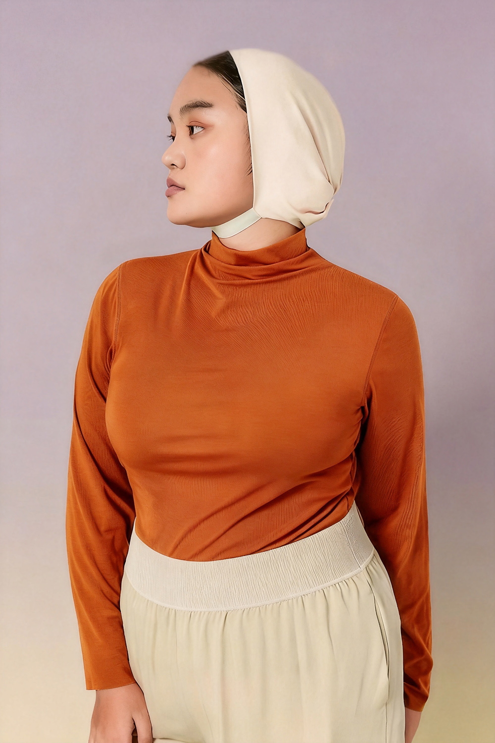 Turtleneck Long Sleeve Plus Size Thermal Underwear Tops