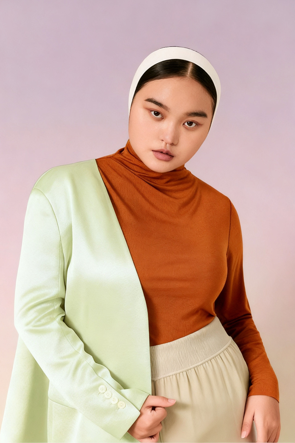 Turtleneck Long Sleeve Plus Size Thermal Underwear Tops