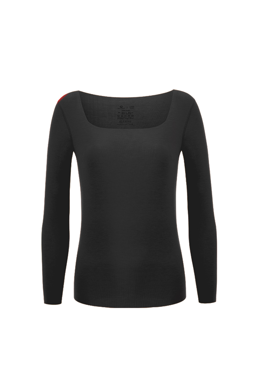 Plus Size Square Neck Oversized Long Sleeve Thermal Underwear Tops