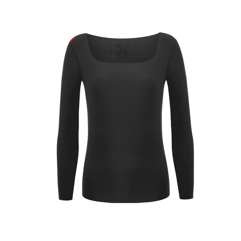 Plus Size Square Neck Oversized Long Sleeve Thermal Underwear Tops