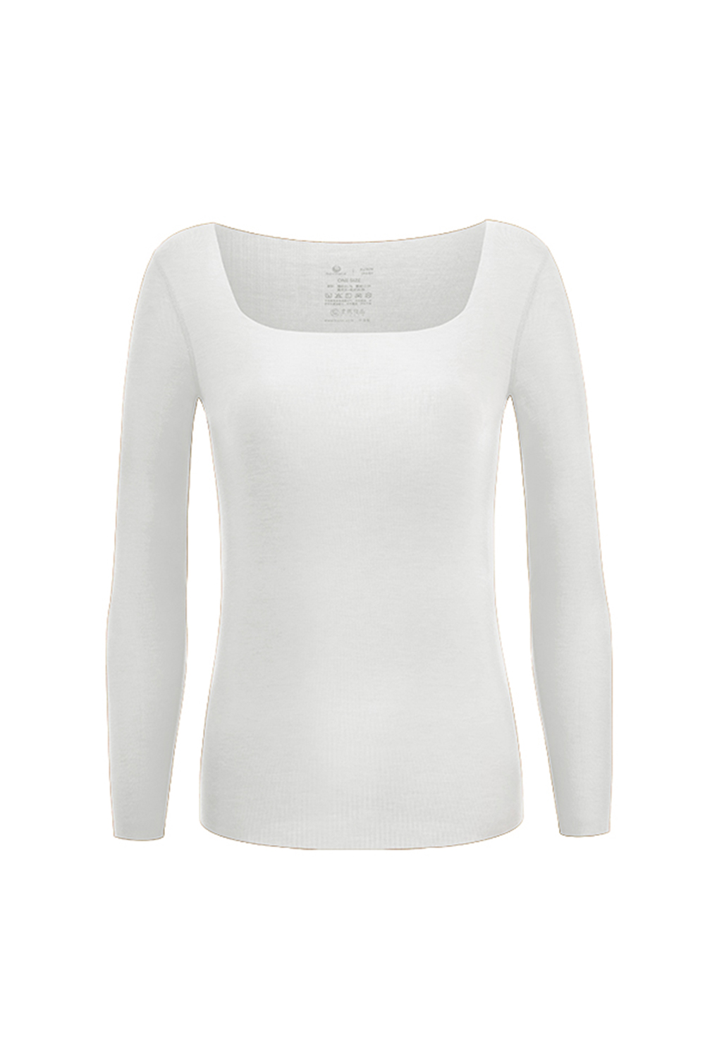Plus Size Square Neck Oversized Long Sleeve Thermal Underwear Tops