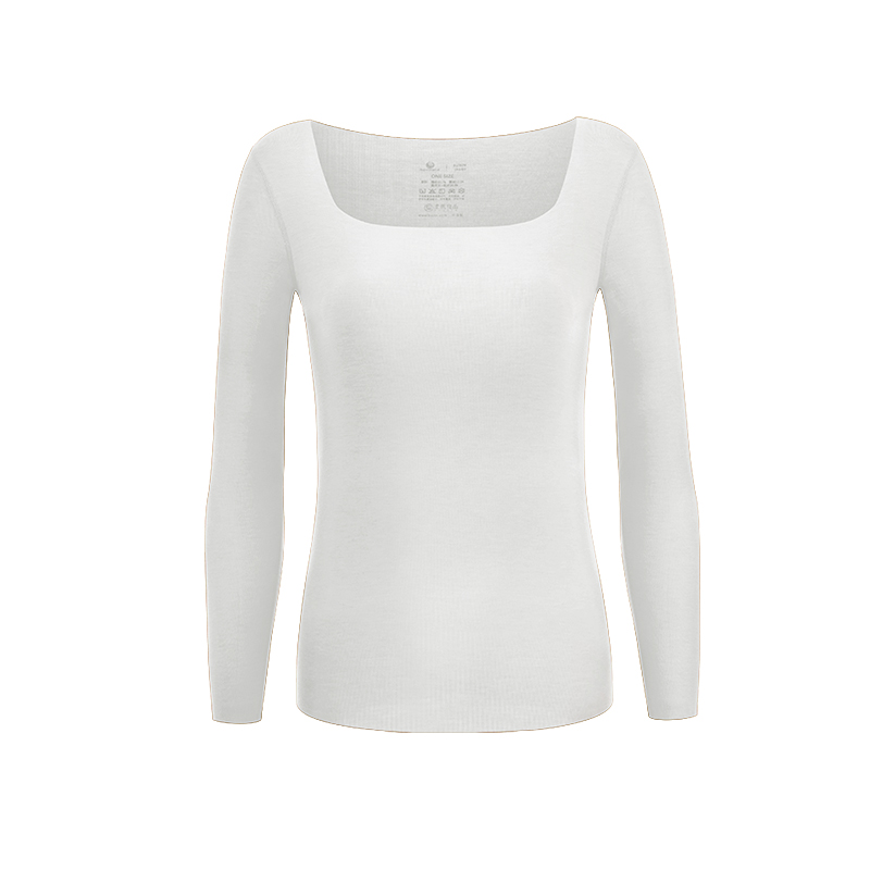 Plus Size Square Neck Oversized Long Sleeve Thermal Underwear Tops