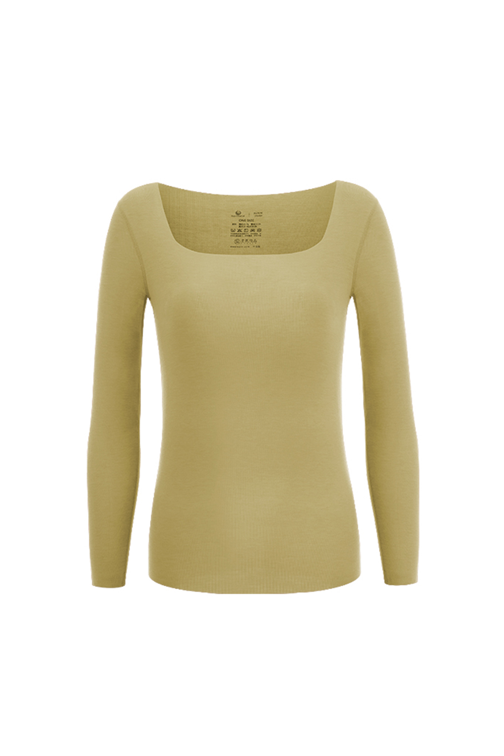 Plus Size Square Neck Oversized Long Sleeve Thermal Underwear Tops