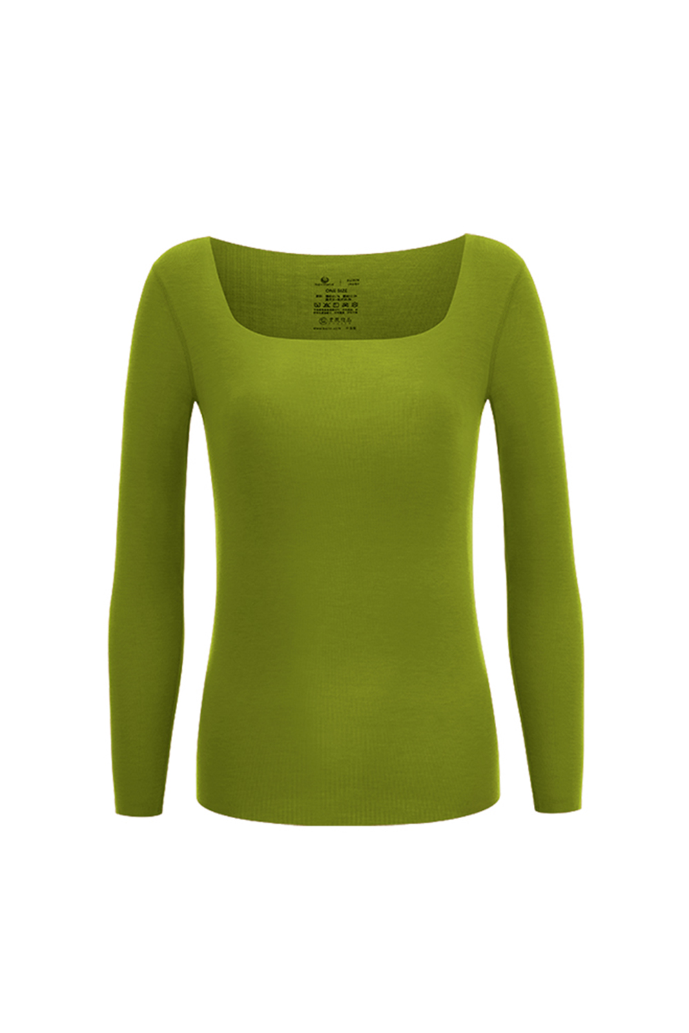 Plus Size Square Neck Oversized Long Sleeve Thermal Underwear Tops