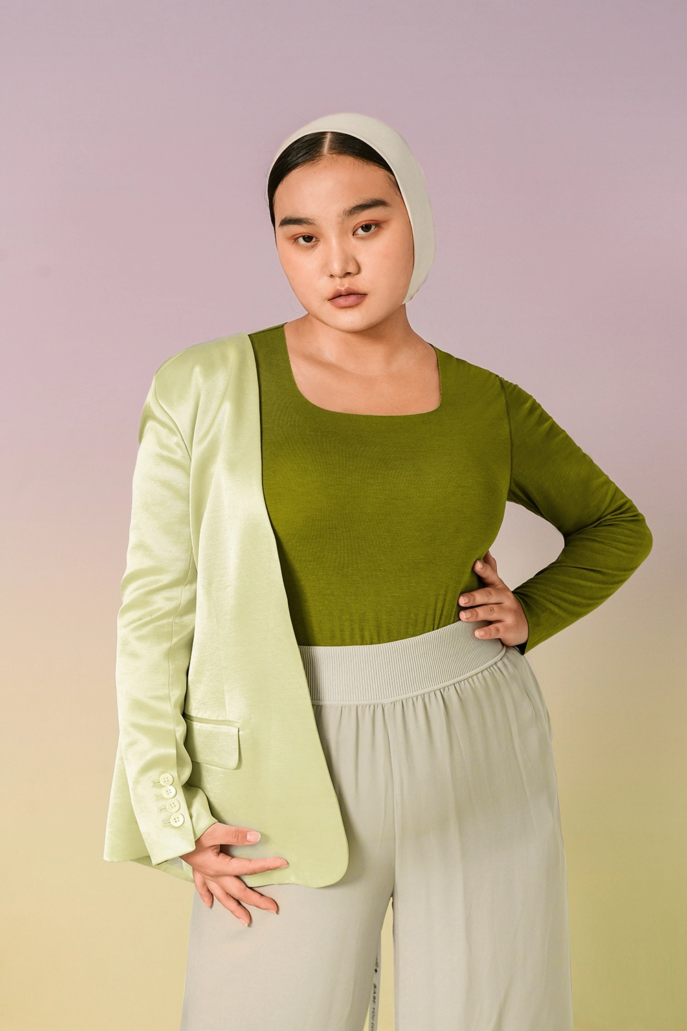 Plus Size Square Neck Oversized Long Sleeve Thermal Underwear Tops