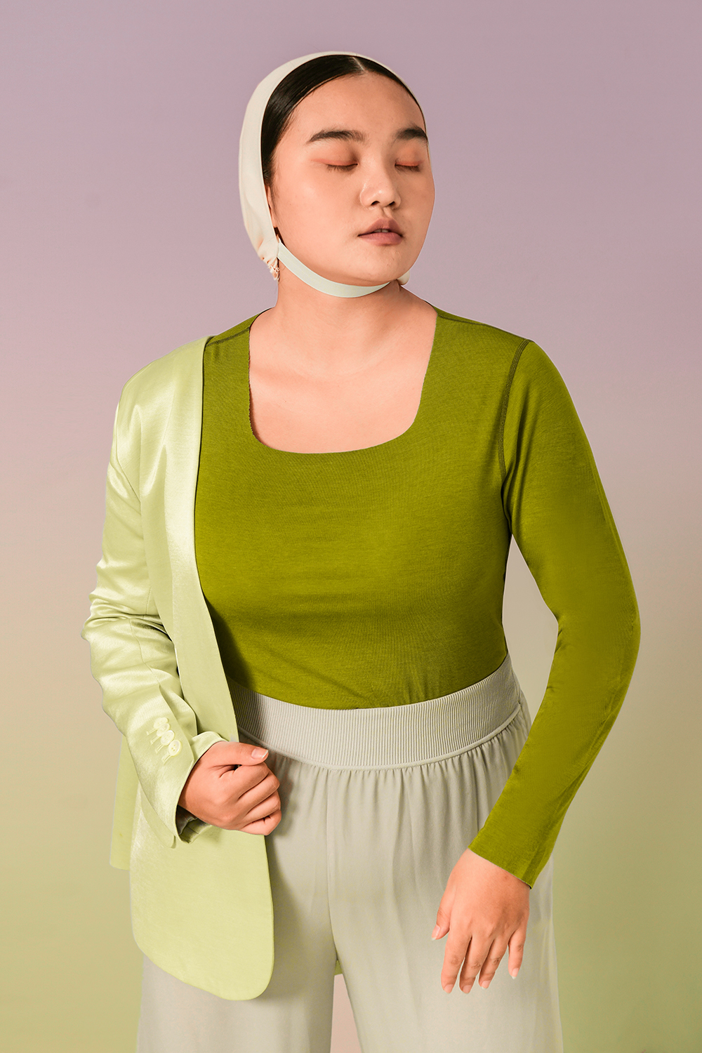 Plus Size Square Neck Oversized Long Sleeve Thermal Underwear Tops