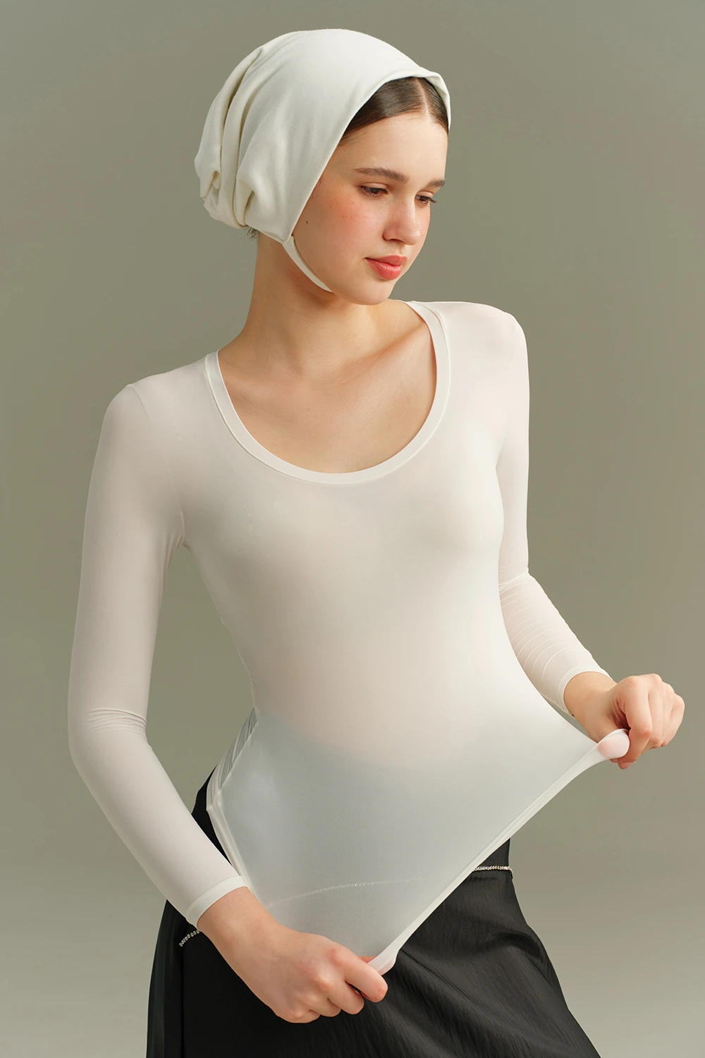 Crew Neck Long Sleeve Thin Bottoming Hermal T-Shirt Tops