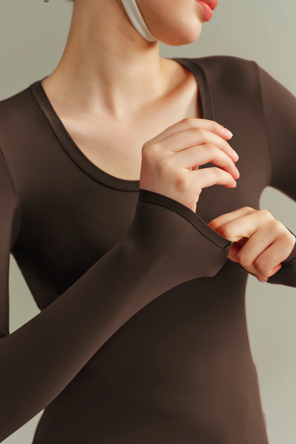 Crew Neck Long Sleeve Thin Bottoming Hermal T-Shirt Tops