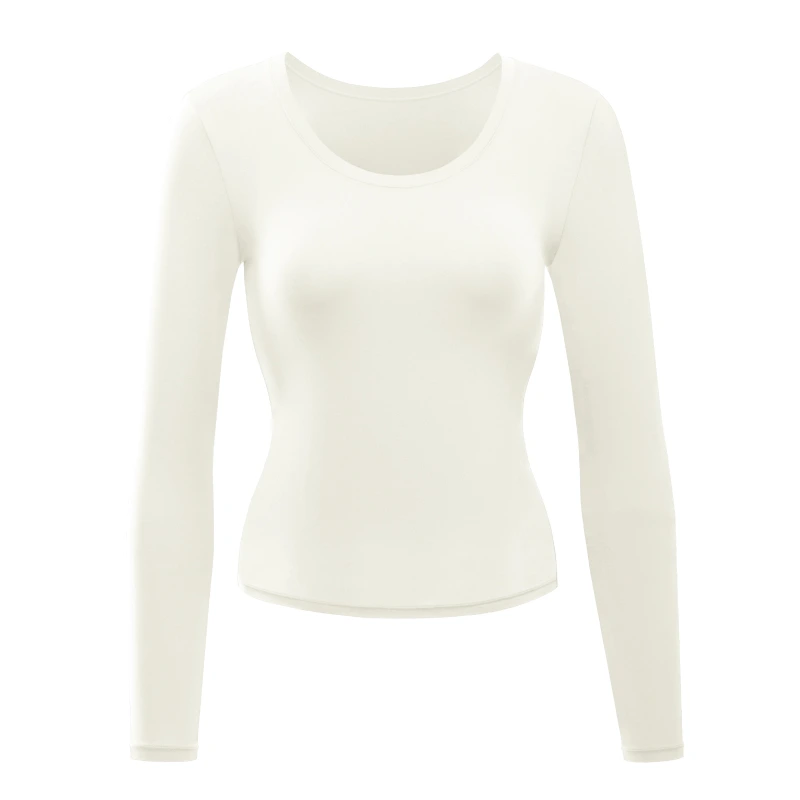 Crew Neck Long Sleeve Thin Bottoming Hermal T-Shirt Tops