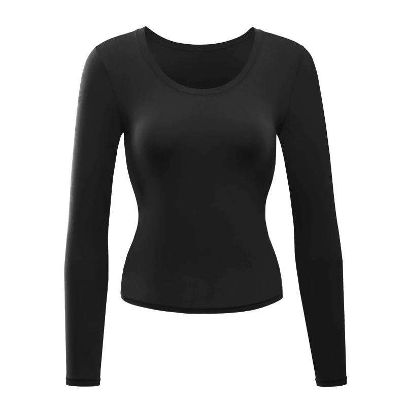 Crew Neck Long Sleeve Thin Bottoming Hermal T-Shirt Tops