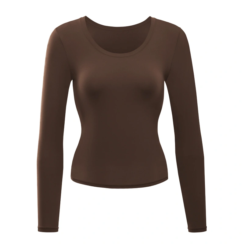 Crew Neck Long Sleeve Thin Bottoming Hermal T-Shirt Tops
