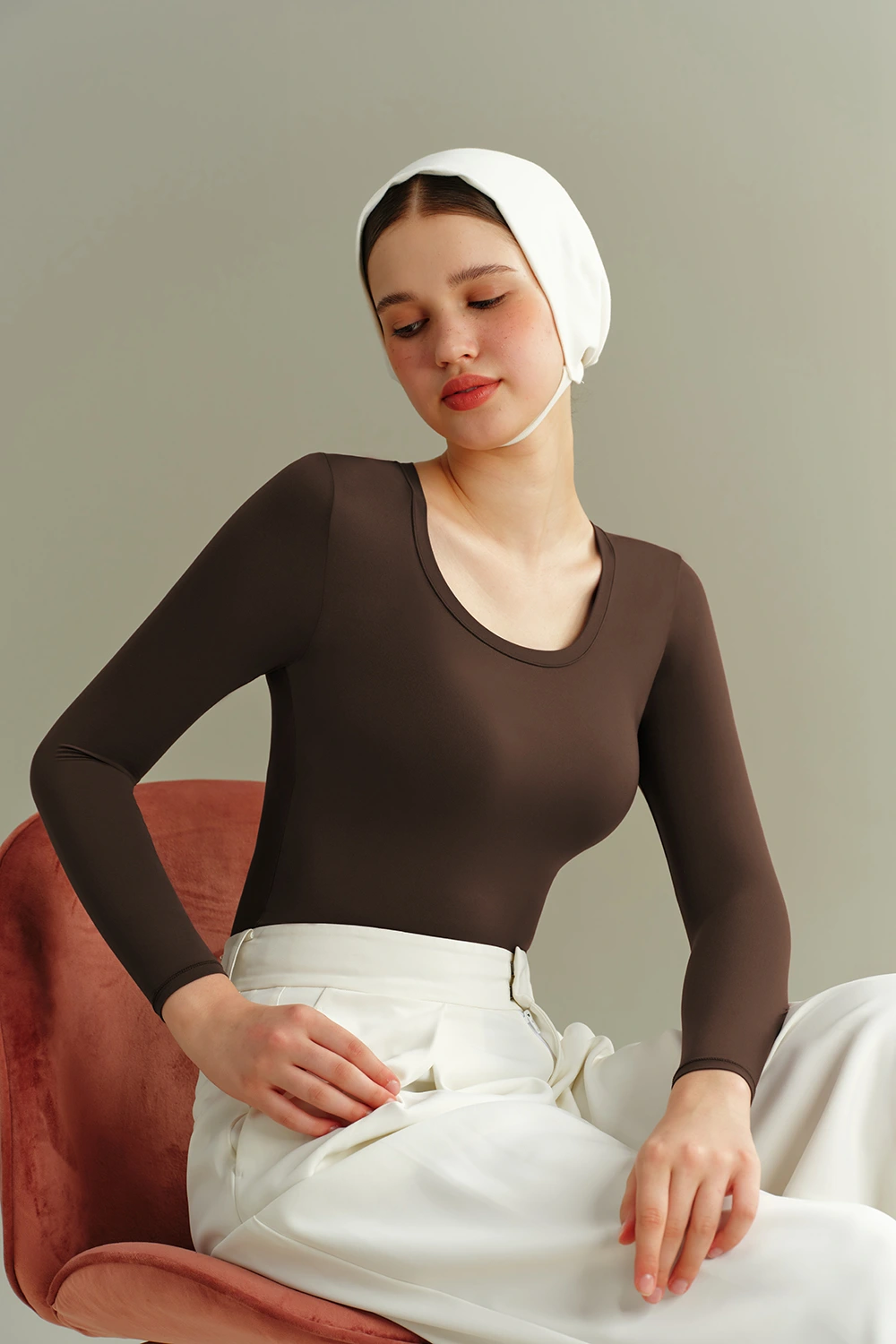 Crew Neck Long Sleeve Thin Bottoming Hermal T-Shirt Tops