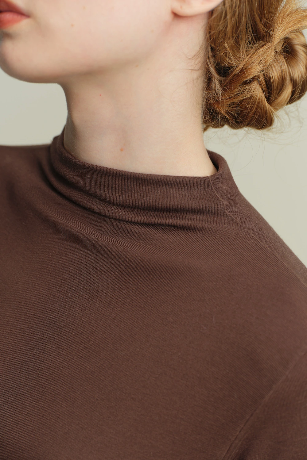 Lyocell Wool Long Sleeve Mock Neck Thermal Underwear Tops