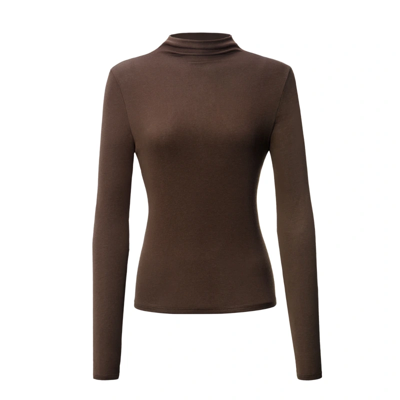 Lyocell Wool Long Sleeve Mock Neck Thermal Underwear Tops