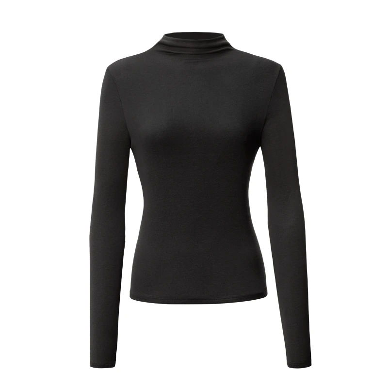 Lyocell Wool Long Sleeve Mock Neck Thermal Underwear Tops