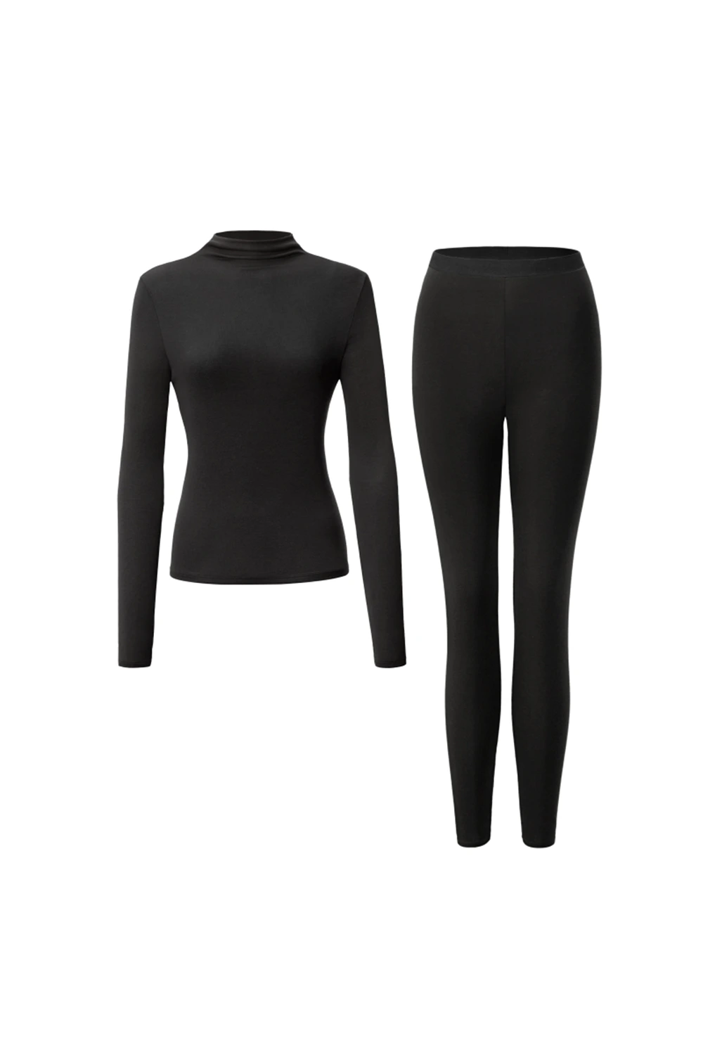 Lyocell Wool Mock Neck Thermal Underwear Set