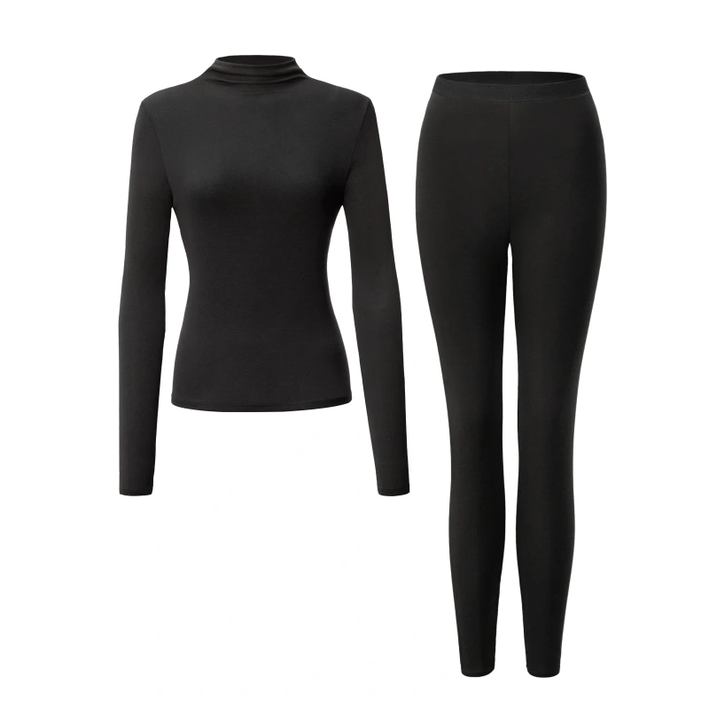 Lyocell Wool Mock Neck Thermal Underwear Set