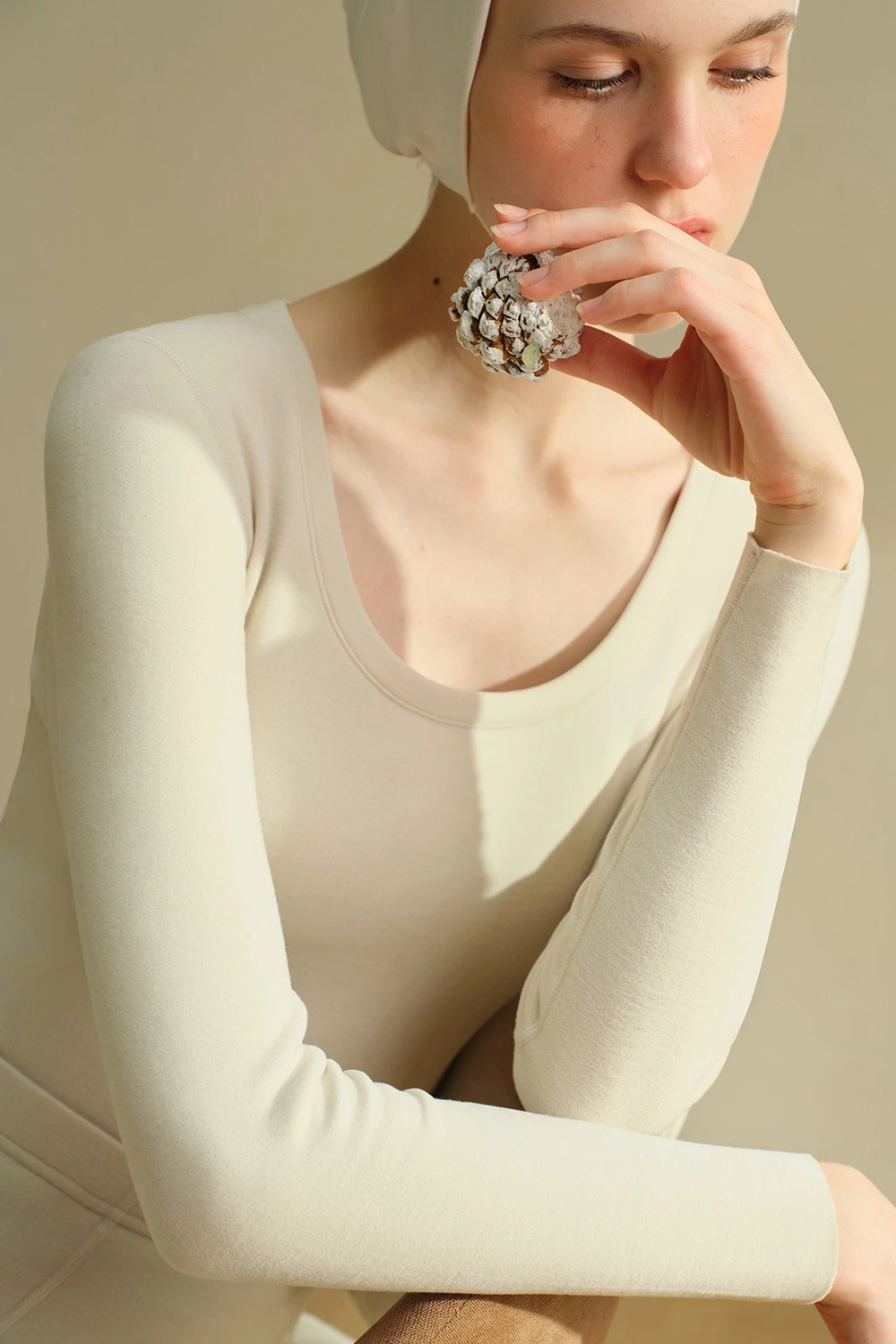 Fleece Long Sleeve Crew Neck Cashmere Thermal Underwear Tops