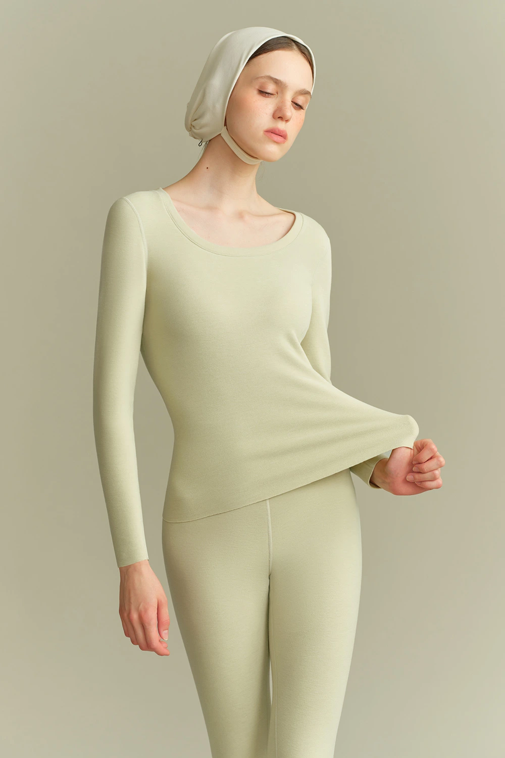 Crew Neck Anti-static Fleece Thermal Underwear Set