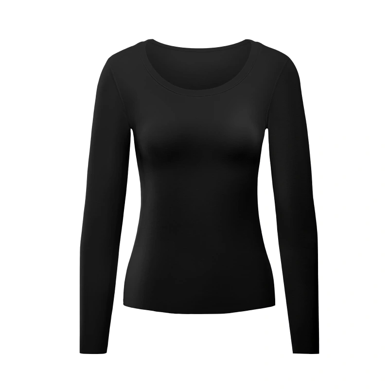 Fleece Long Sleeve Crew Neck Cashmere Thermal Underwear Tops