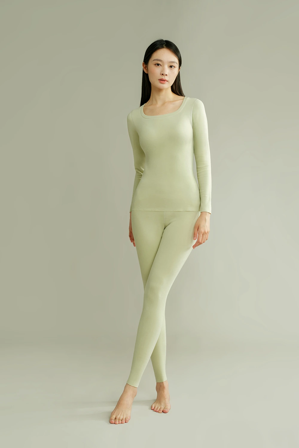 U Neck Fleece Dralon Thermal Underwear Set