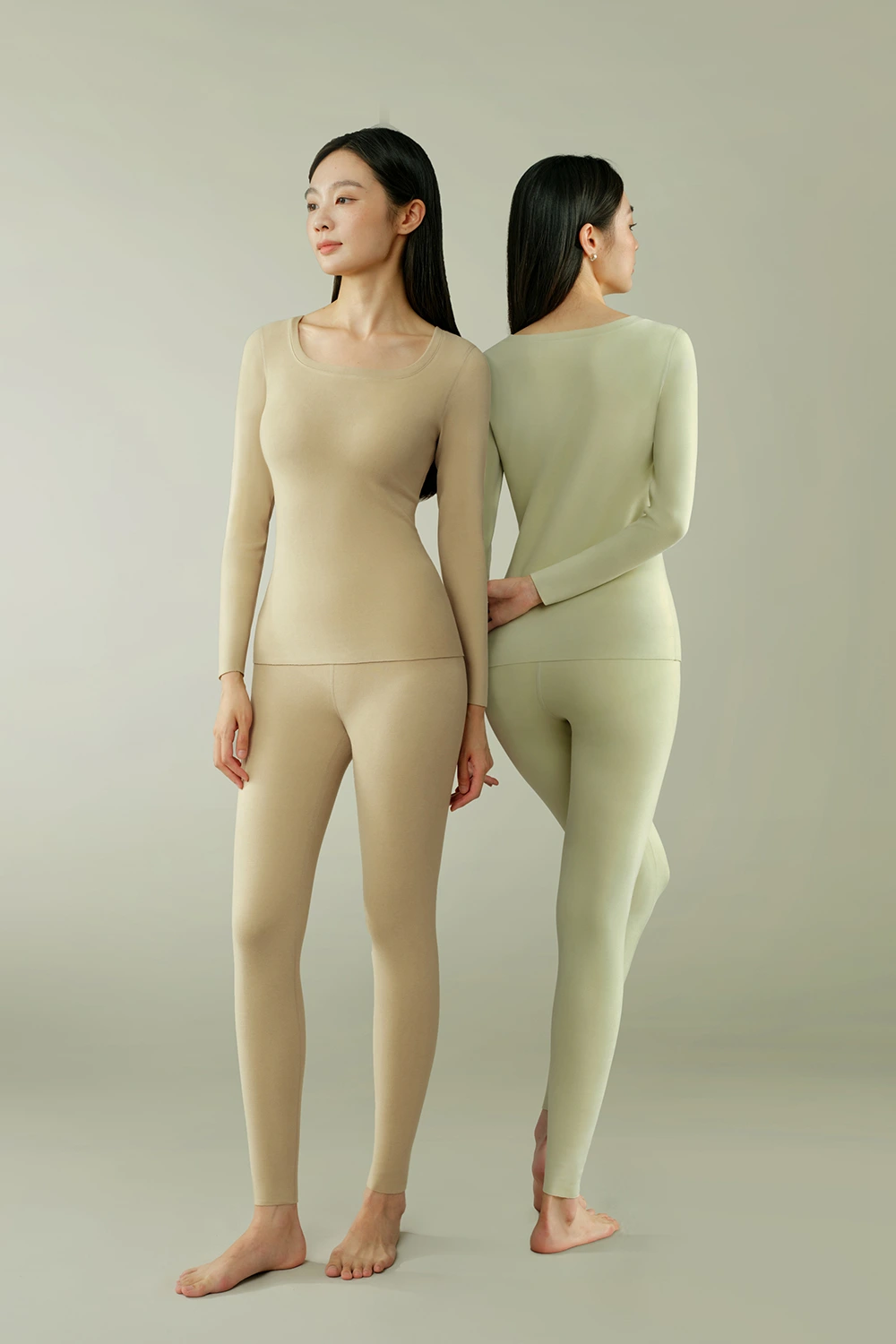 U Neck Fleece Dralon Thermal Underwear Set
