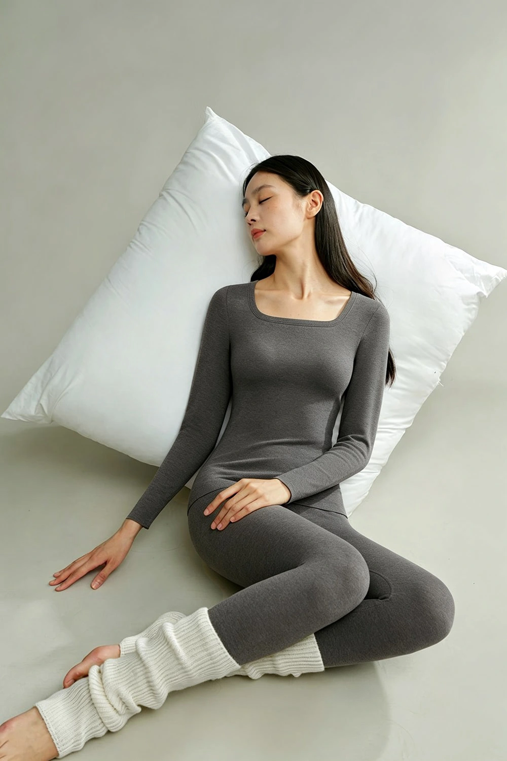U Neck Fleece Dralon Thermal Underwear Set