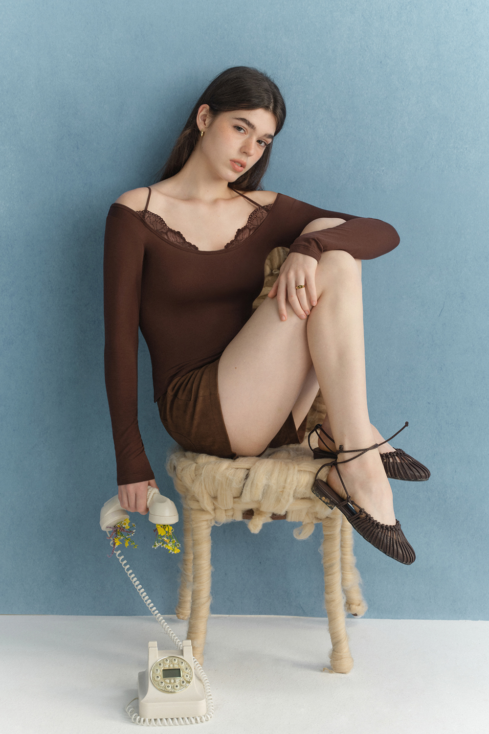 2 in 1 Lace Spliced Thermal Underwear