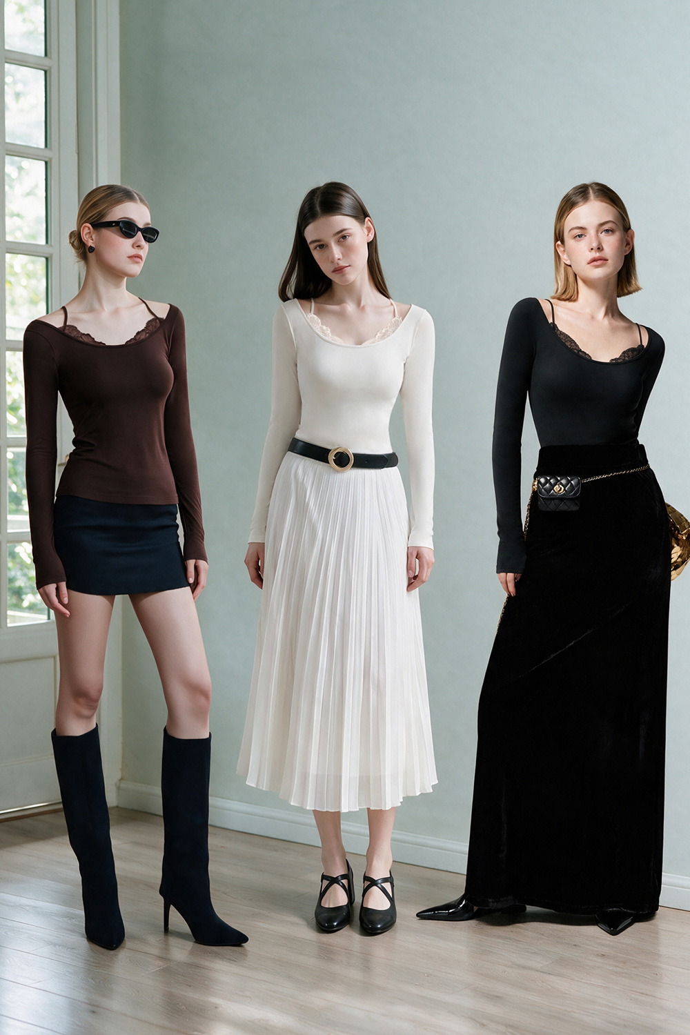 2 in 1 Lace Spliced Thermal Underwear