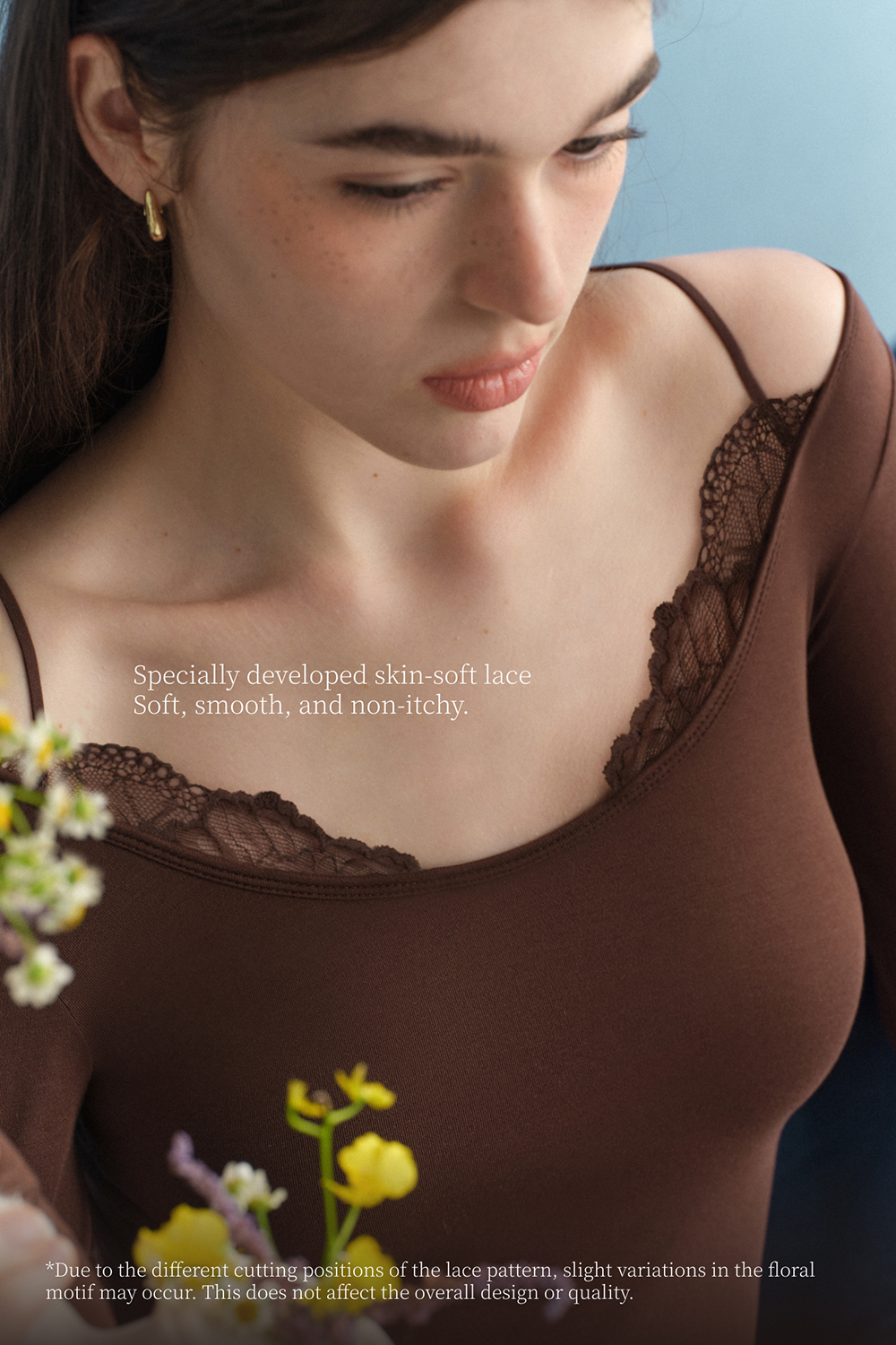 2 in 1 Lace Spliced Thermal Underwear