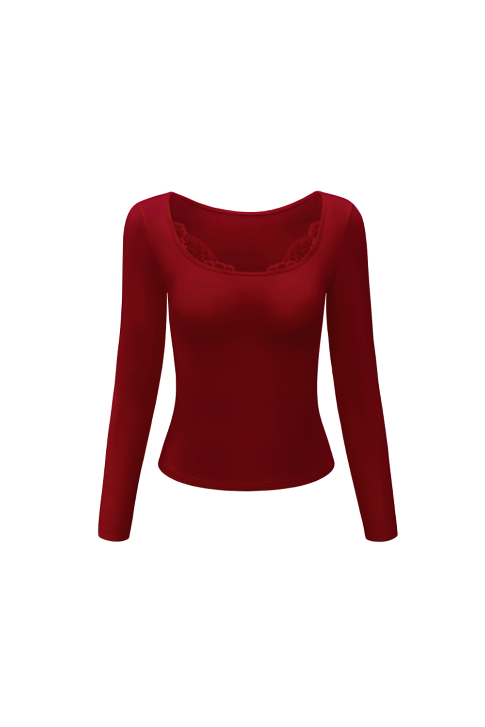 Square Neck Long Sleeve Thermal Tops