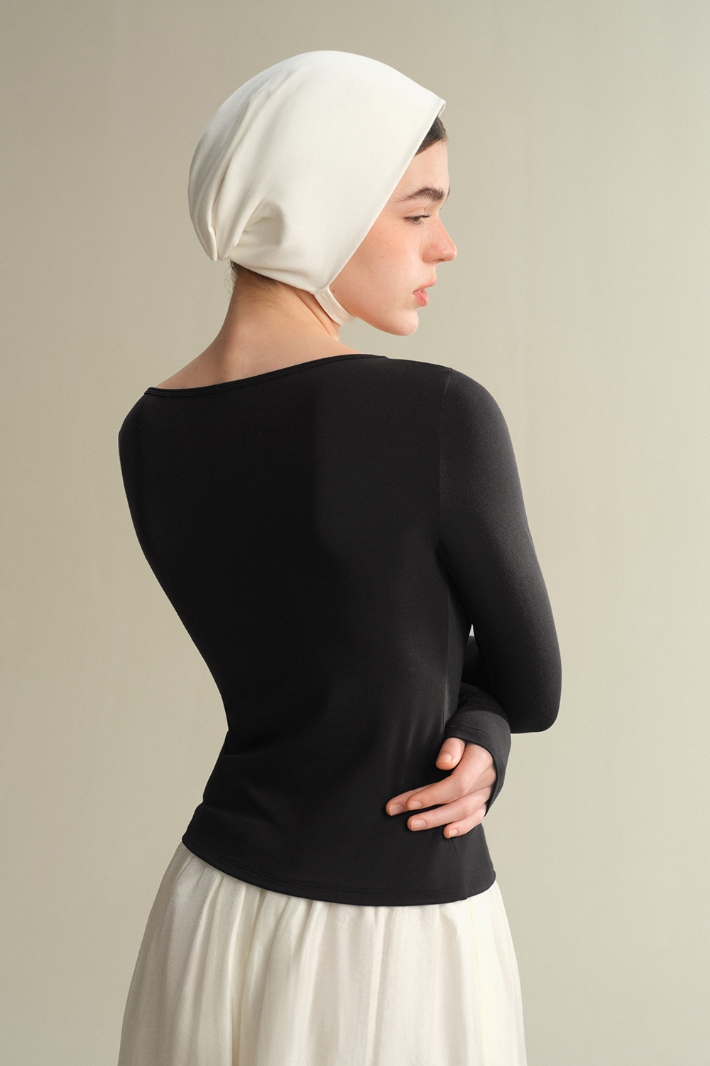 Square Neck Long Sleeve Thermal Tops