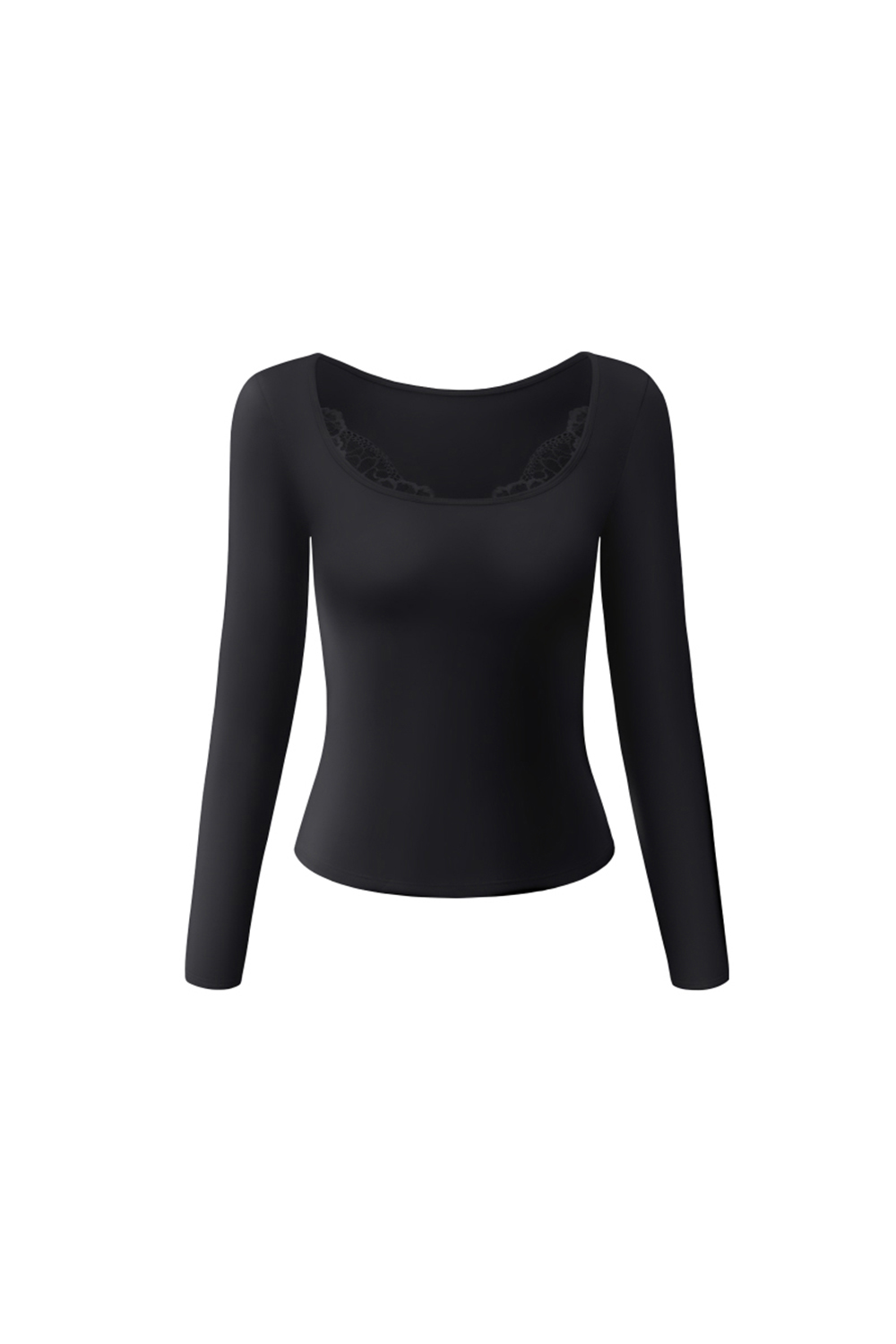 Square Neck Long Sleeve Thermal Tops