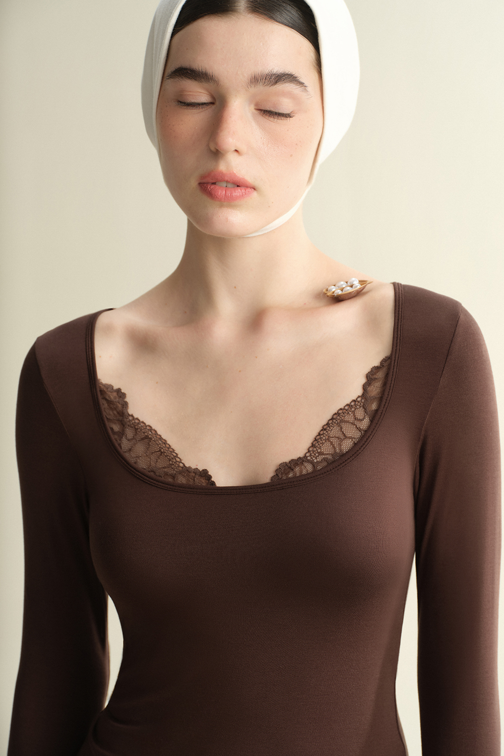 Square Neck Long Sleeve Thermal Tops