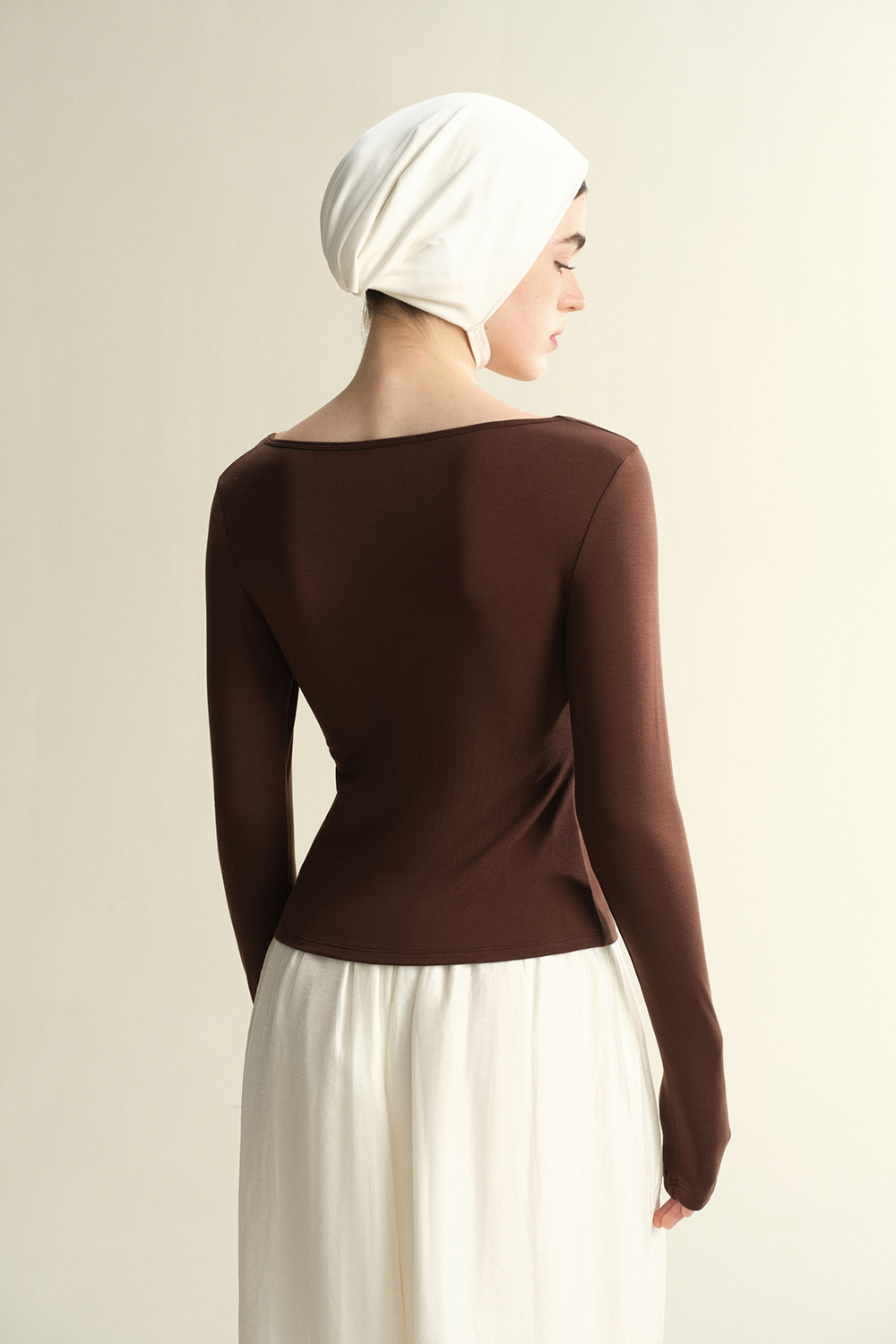 Square Neck Long Sleeve Thermal Tops