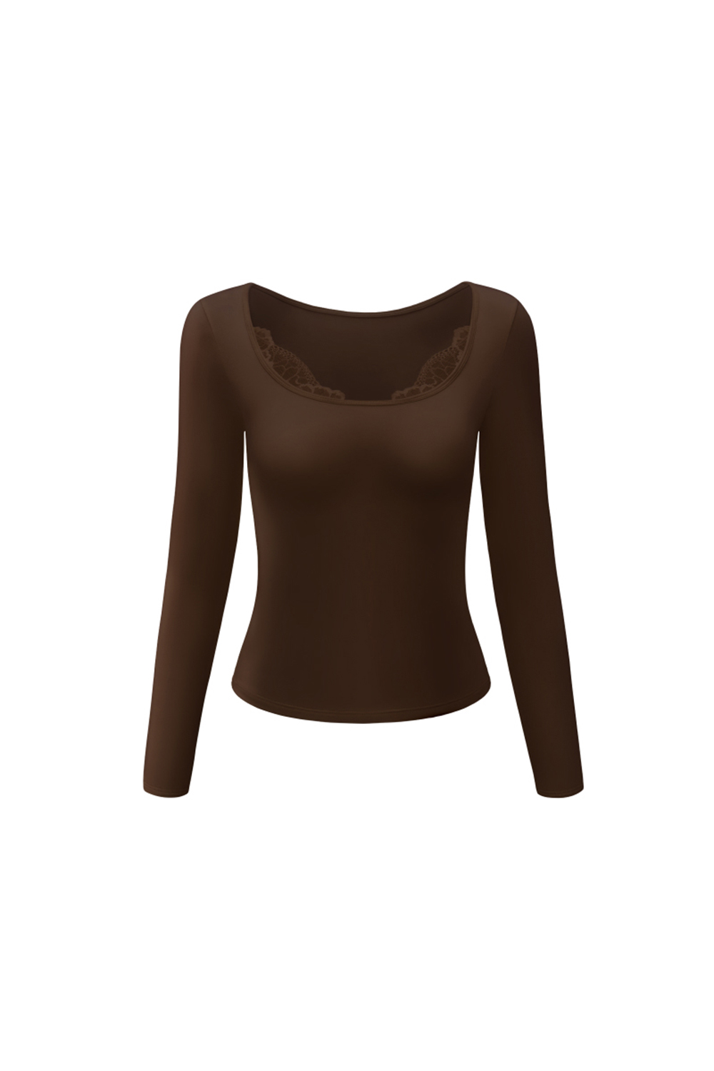 Square Neck Long Sleeve Thermal Tops