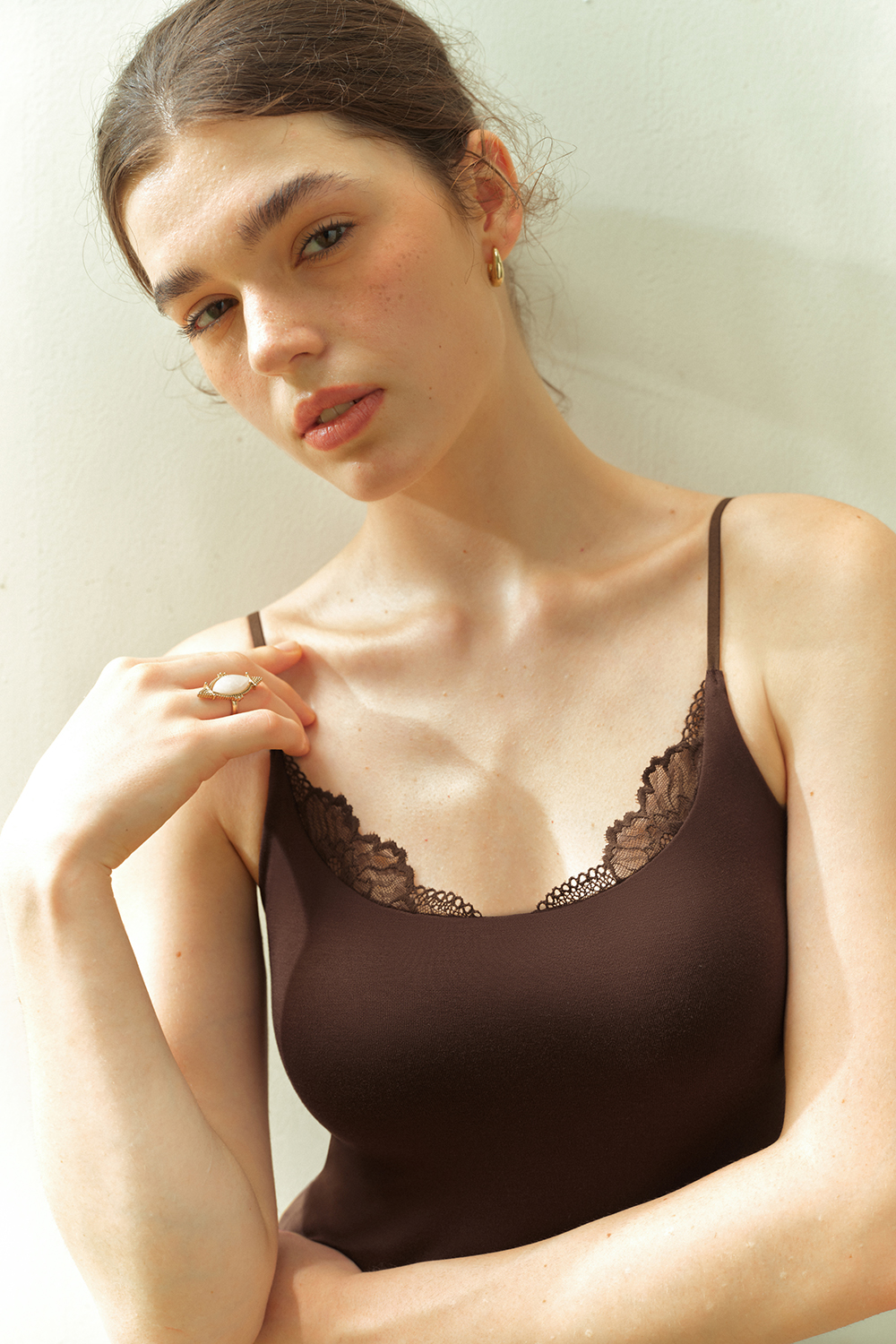 Lace Splicing Sleeveless Thermal Tank Tops