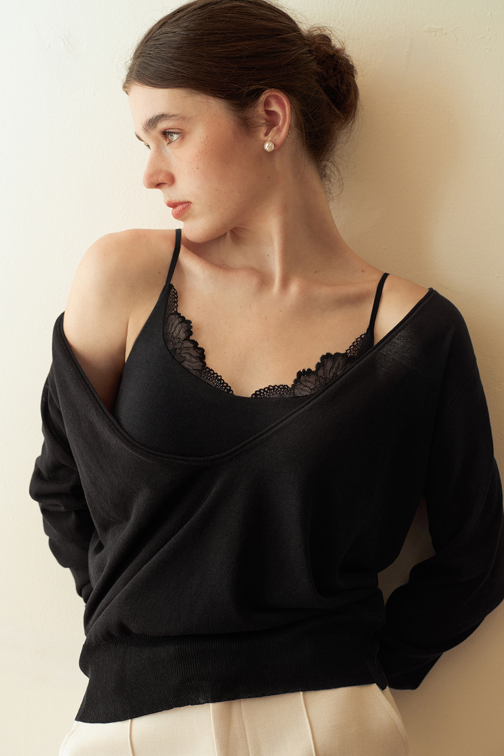 Lace Splicing Sleeveless Thermal Tank Tops