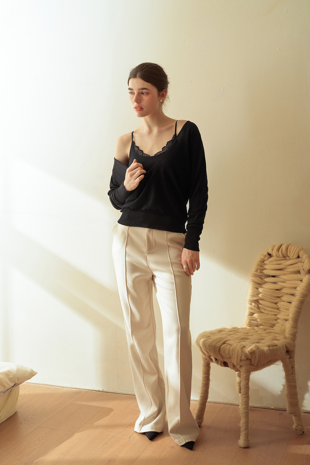 Lace Splicing Sleeveless Thermal Tank Tops