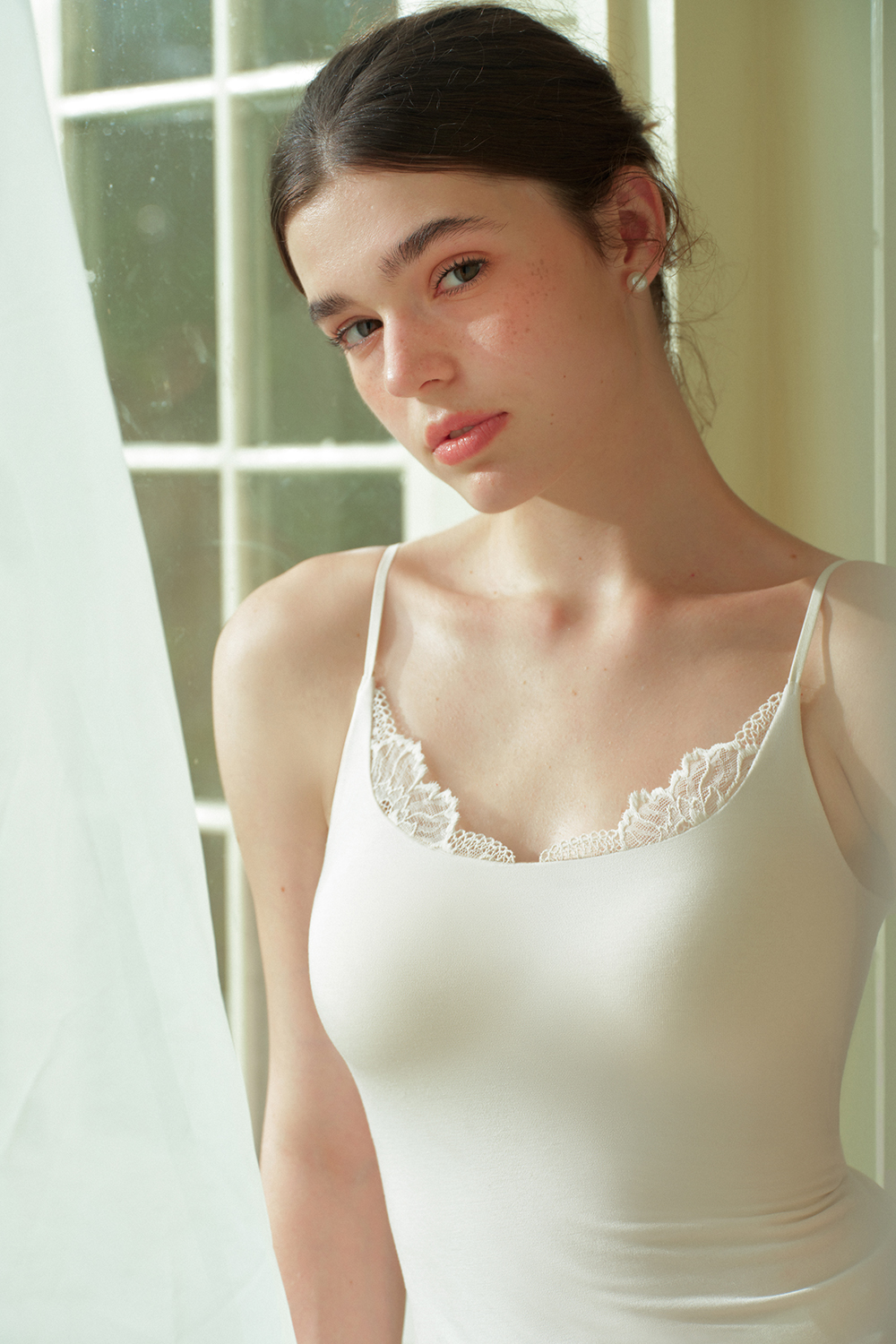 Lace Splicing Sleeveless Thermal Tank Tops