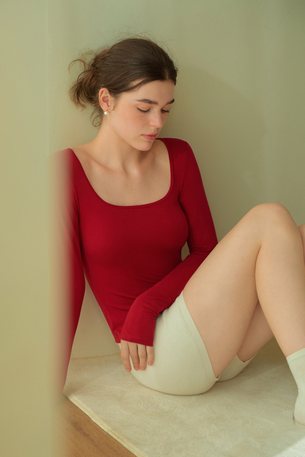 U Neck Long Sleeve Thermal Underwear-sujiin Official Store