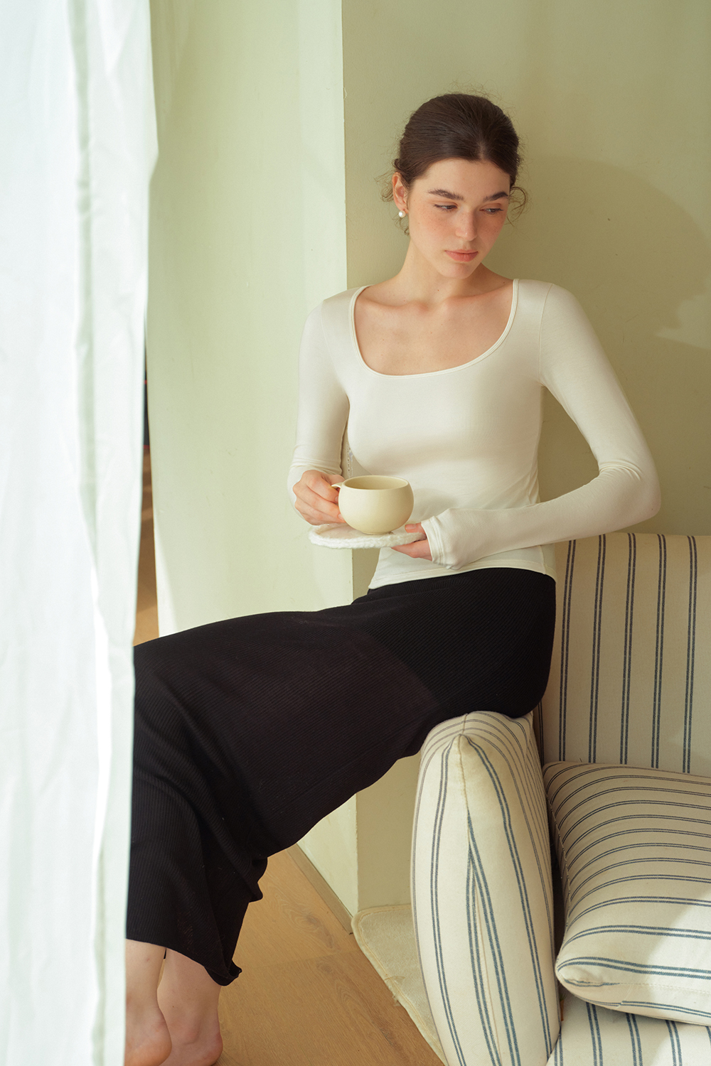 U Neck Long Sleeve Thermal Underwear-sujiin Official Store