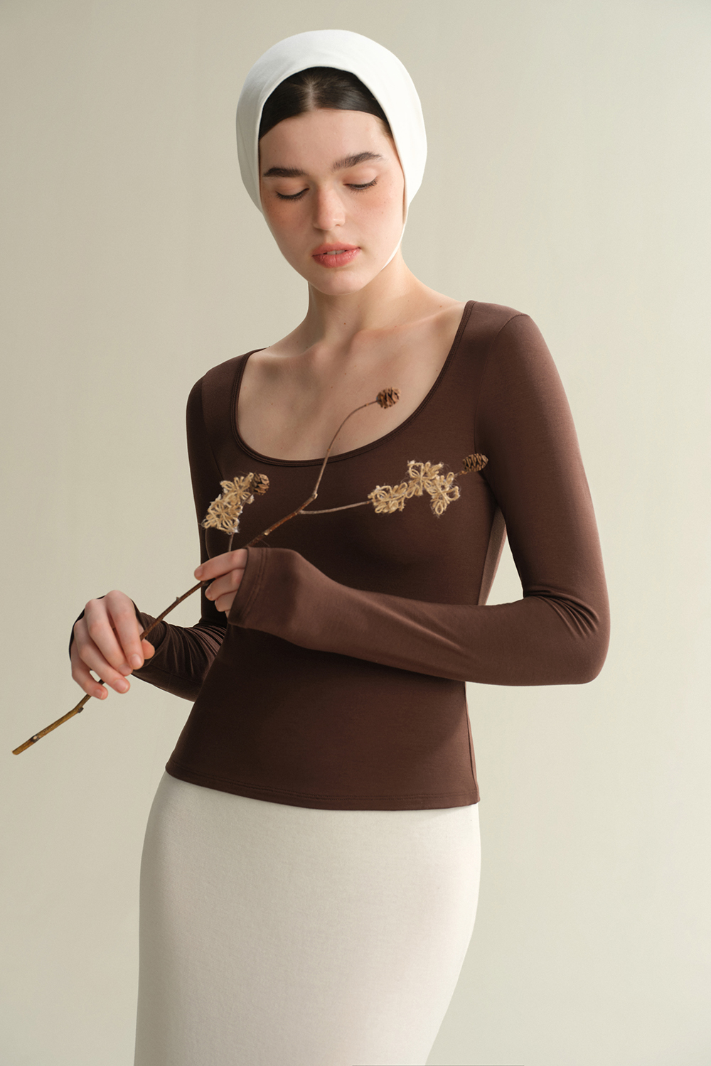 U Neck Long Sleeve Thermal Underwear-sujiin Official Store