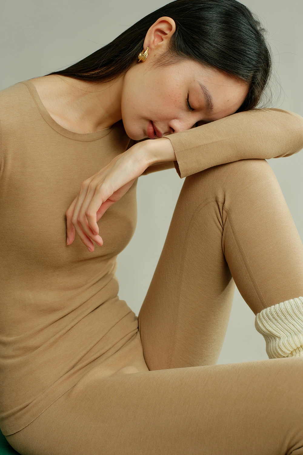 Crew Neck Fleece Thermal Underwear Set
