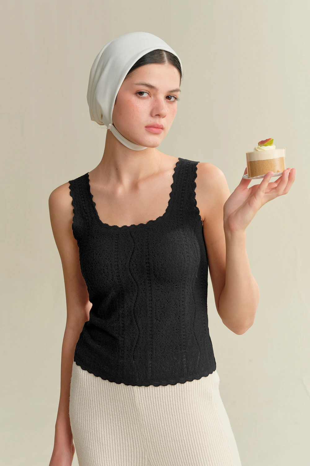 Sleeveless Square Collar Lace Thermal Underwear Vest Tops