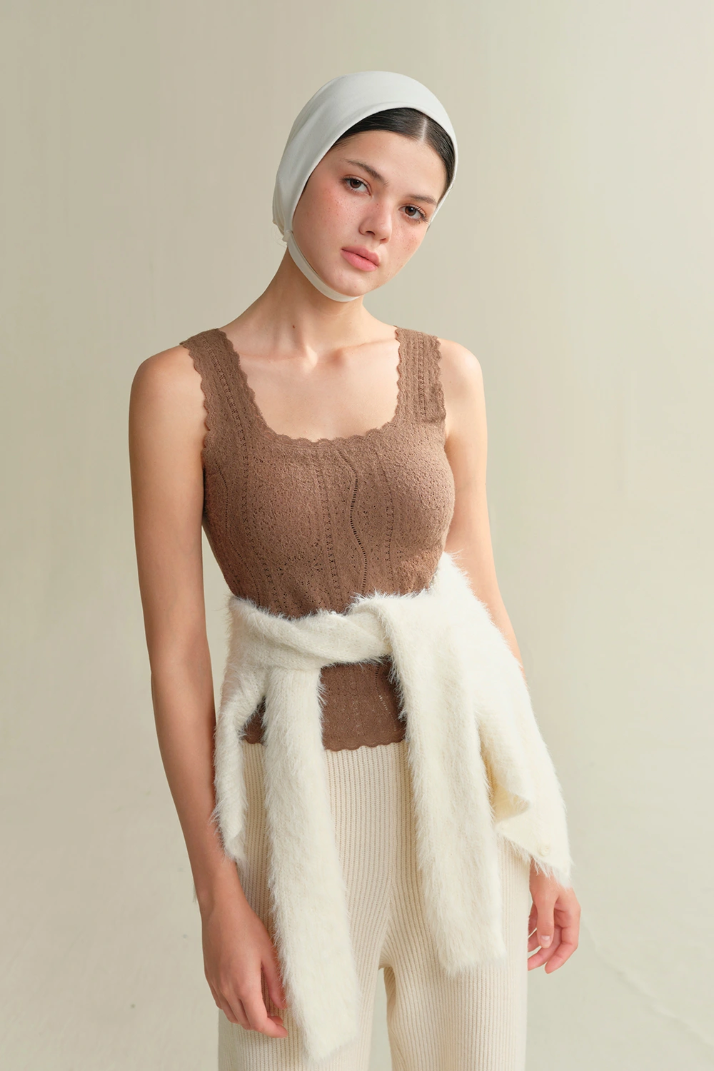 Sleeveless Square Collar Lace Thermal Underwear Vest Tops