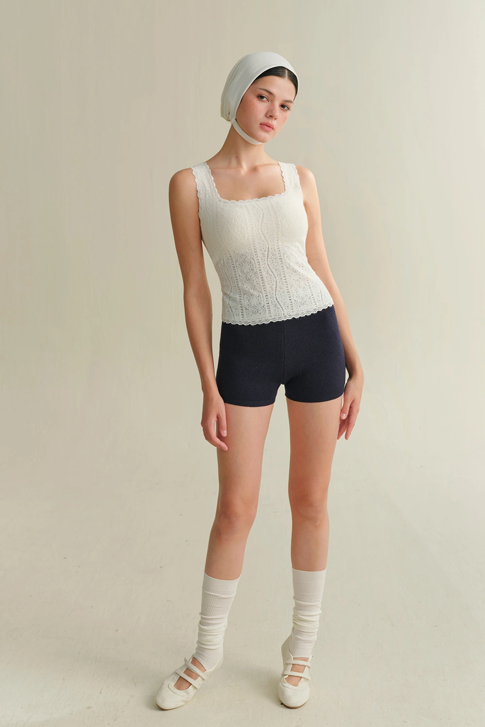Sleeveless Square Collar Lace Thermal Underwear Vest Tops