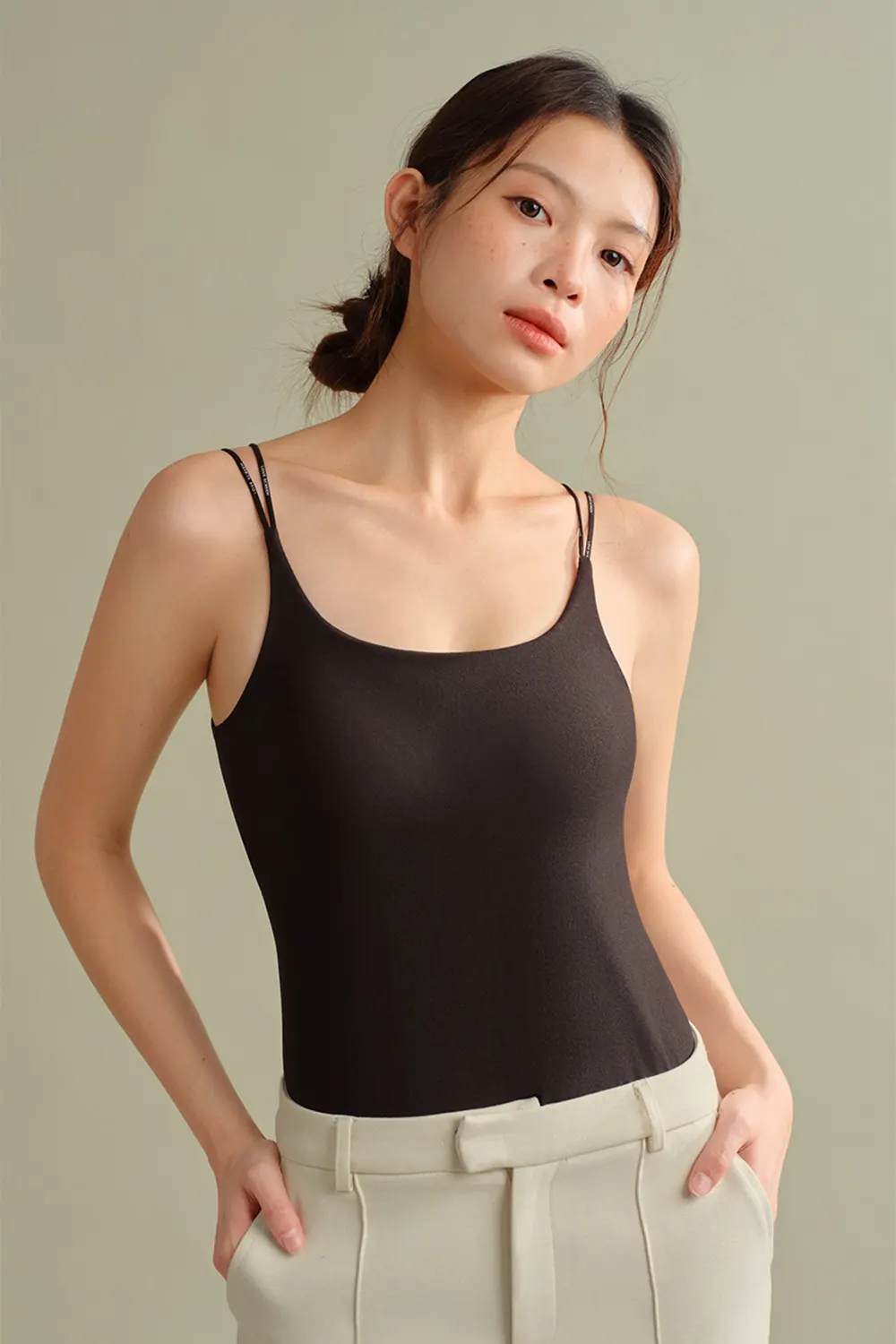 Seamless Solid Simple Spaghetti Strap Camisole
