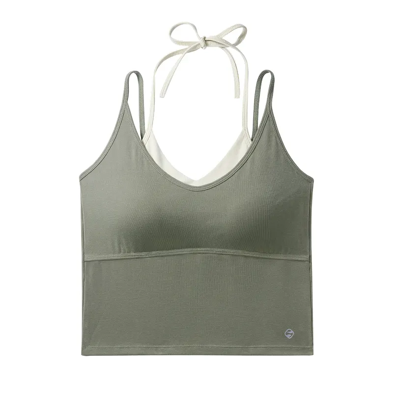 Fake Two-piece Lyocell Base Layer Camisole Tops